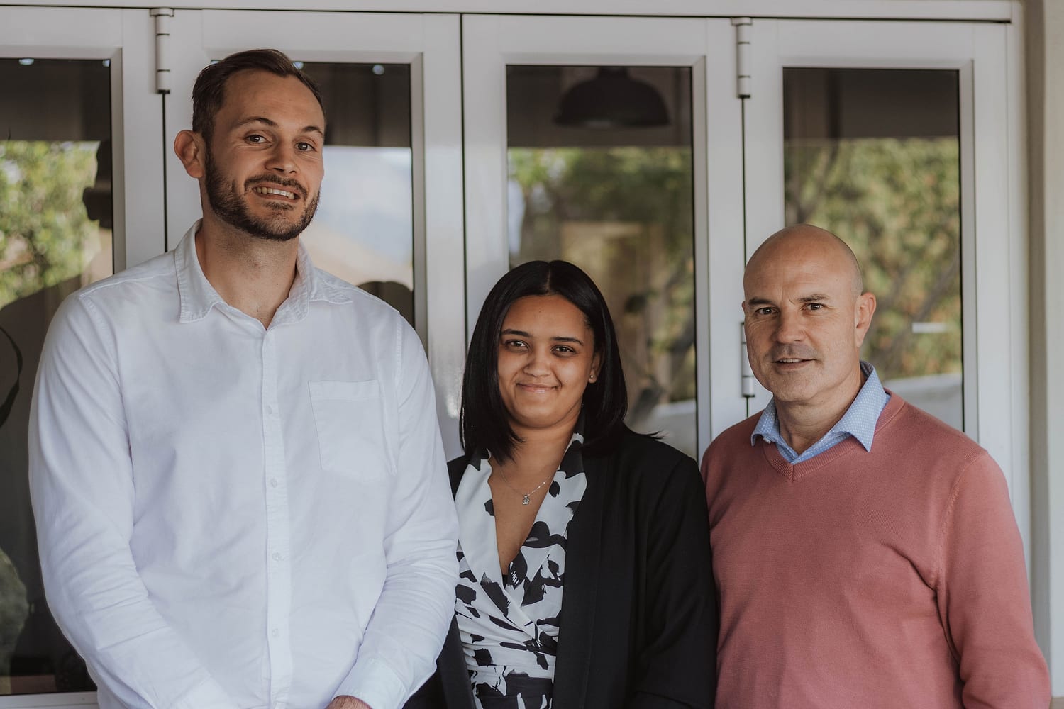 The firm's three practitioners outside their Paarl offices